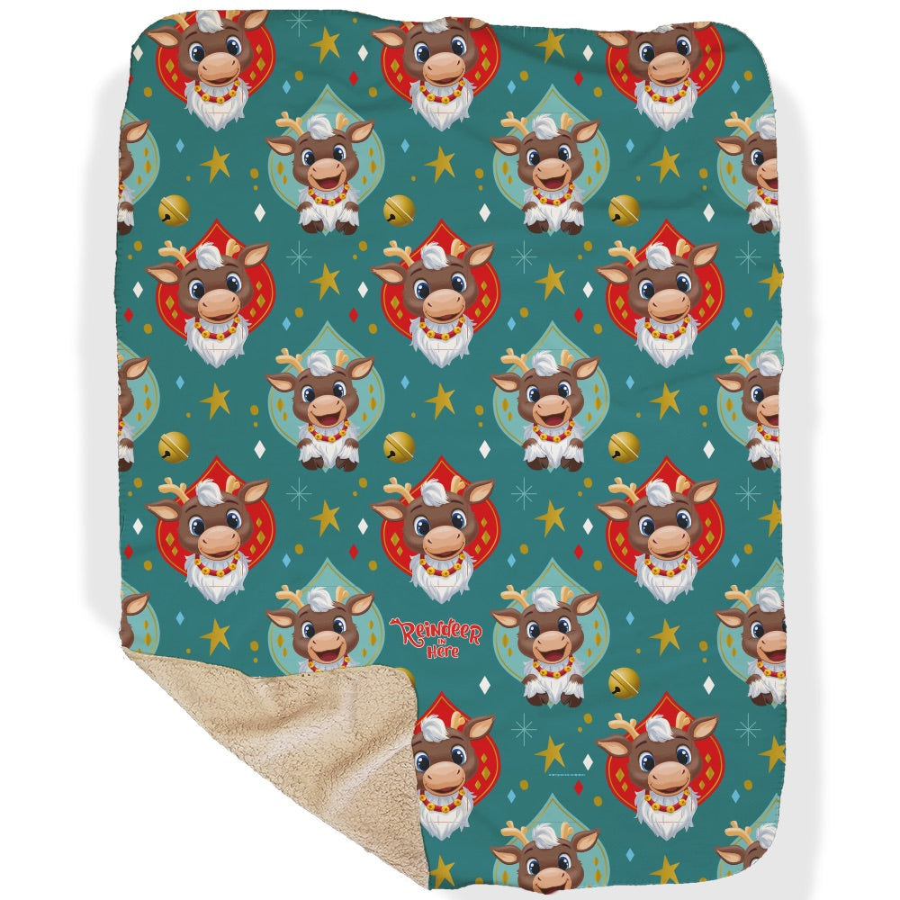 Couverture Sherpa "Reindeer in Here" (Le renne est ici)