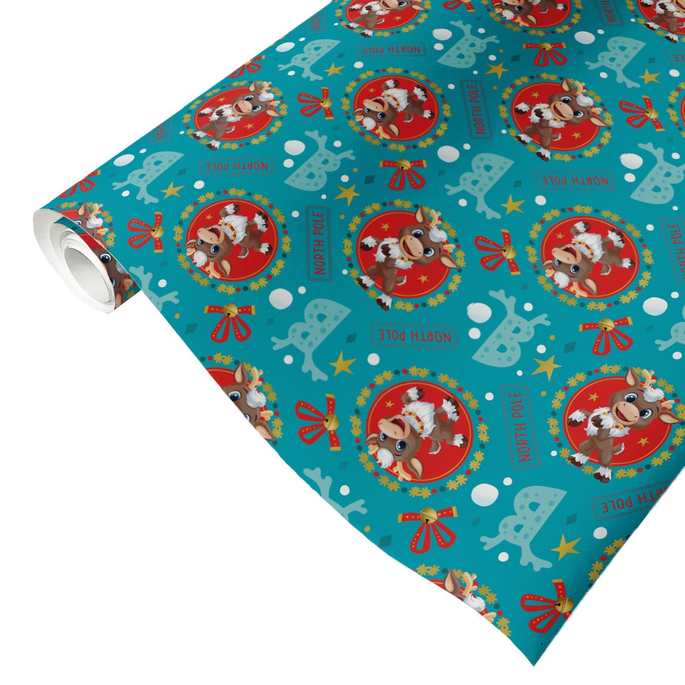 Reindeer in Here North Pole Wrapping Paper