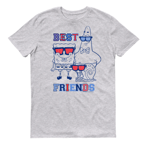 SpongeBob SquarePants Red, White and Blue Best Friends Adult Short Sleeve T-Shirt