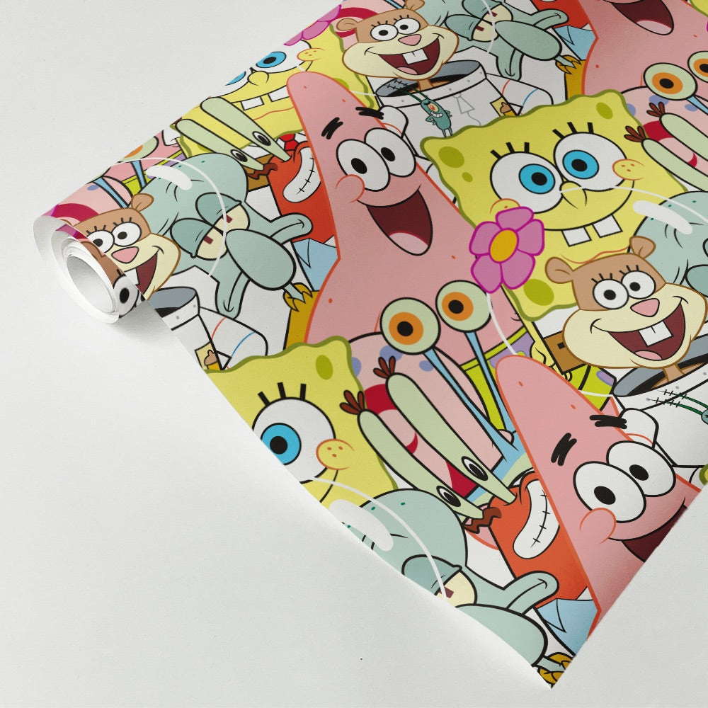 SpongeBob Schwammkopf Charaktere Geschenkpapier