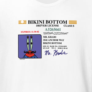 Mr. Krabs Bikini Bottom Driver's License T-Shirt