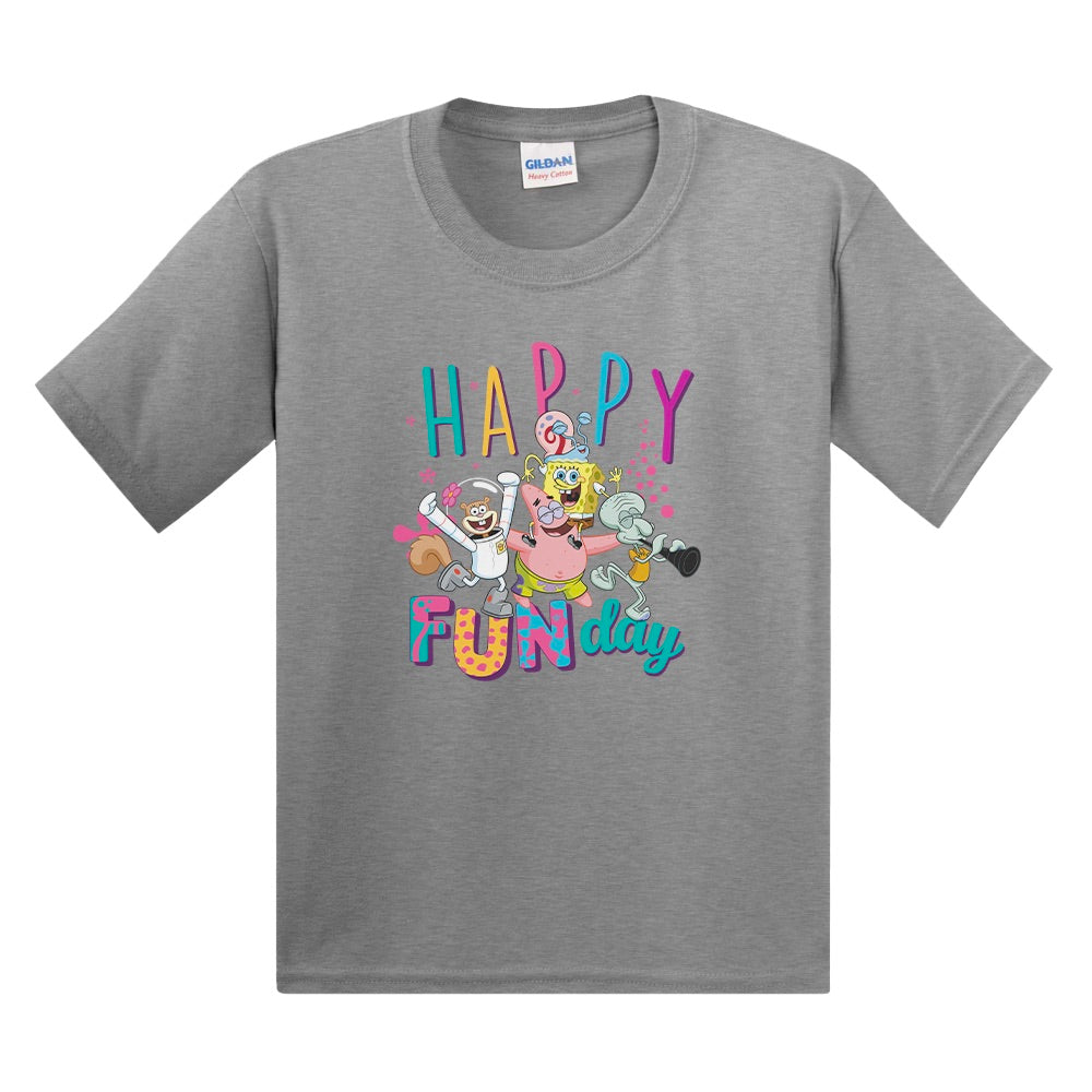 Bob Esponja Pantalones Cuadrados Happy Fun Day Niños Camiseta
