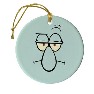SpongeBob Squidward Round Christmas Ornament