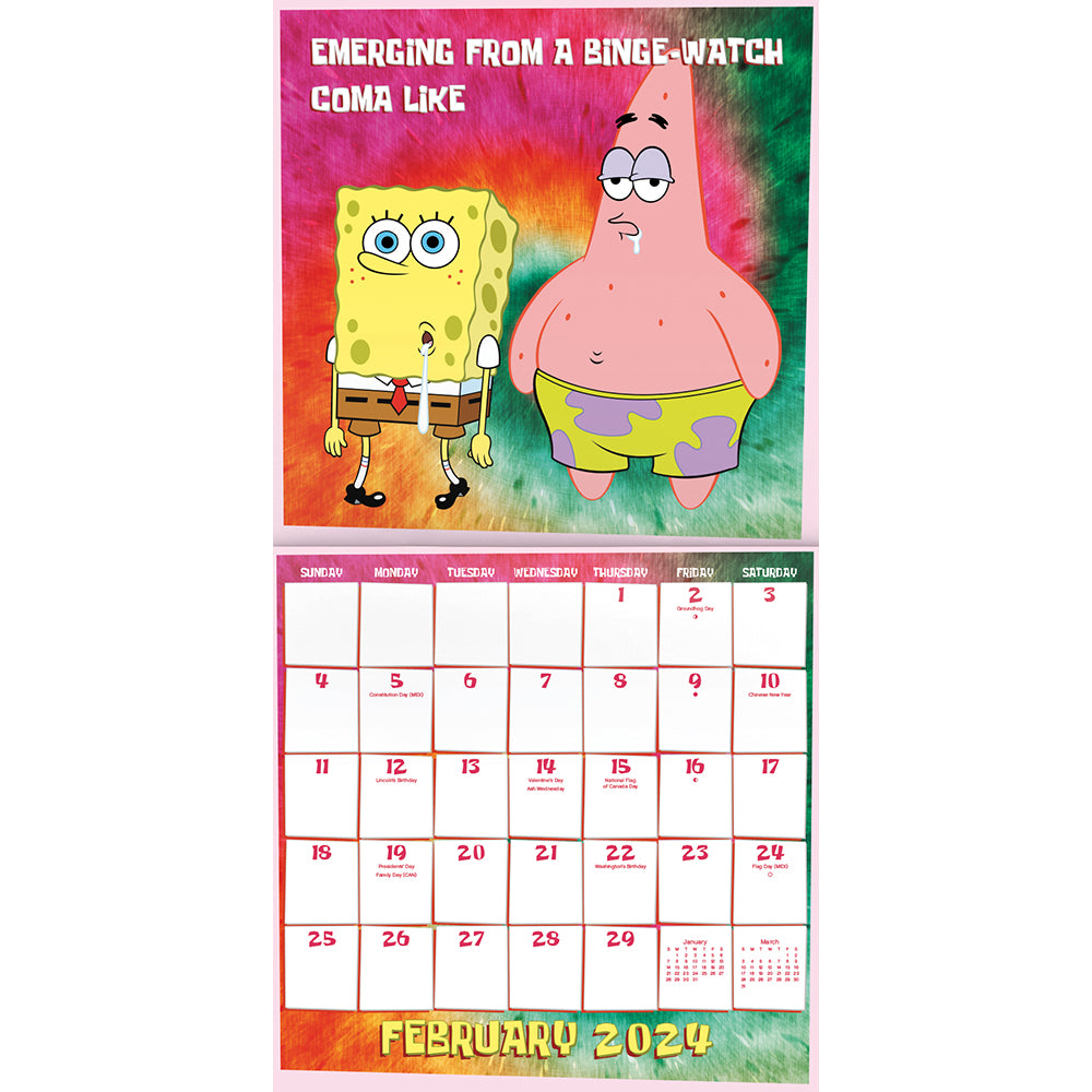 SpongeBob SquarePants 16Month 2024 Wall Calendar Paramount Shop