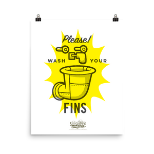 Spongebob Schwammkopf Wasch deine Flossen Premium Satin Poster