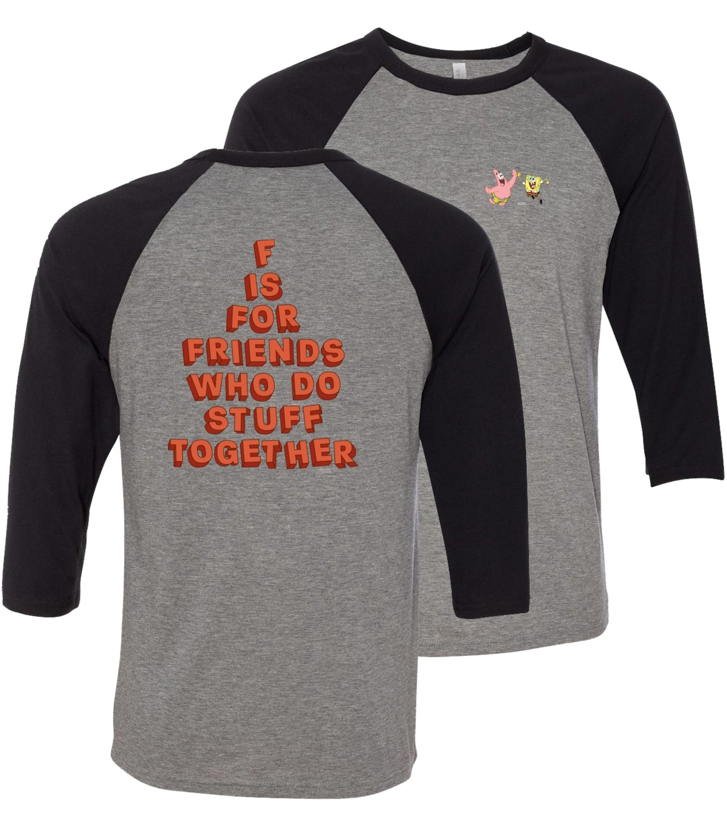 Spongebob Schwammkopf tun Sachen zusammen Raglan-Ärmel Baseball T-Shirt