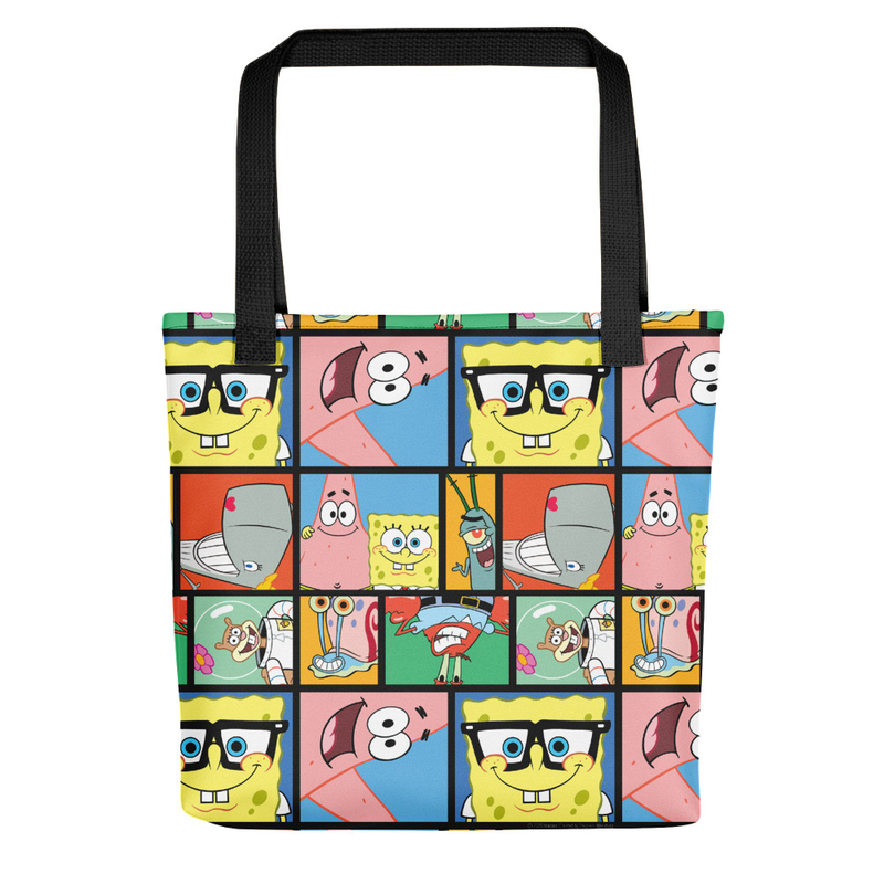 SpongeBob SquarePants Personajes Rejilla Premium Tote Bag