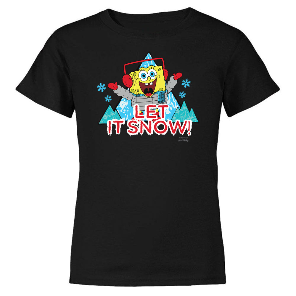 SpongeBob Let It Snow Kids Short Sleeve T-Shirt