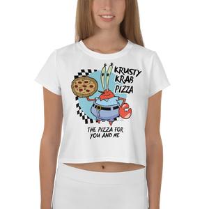 SpongeBob SquarePants The Krusty Krab Pizza Women's All-Over Print Crop T-Shirt
