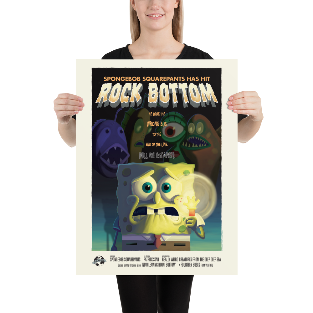 SpongeBob SquarePants Rock Bottom Premium Satin Poster