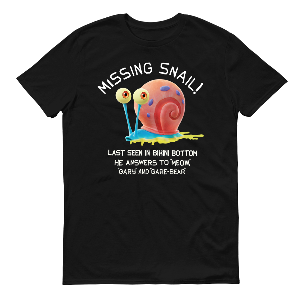 Poster de l'escargot manquant de Bob l'éponge en cavale Adulte T-shirt à manches courtes