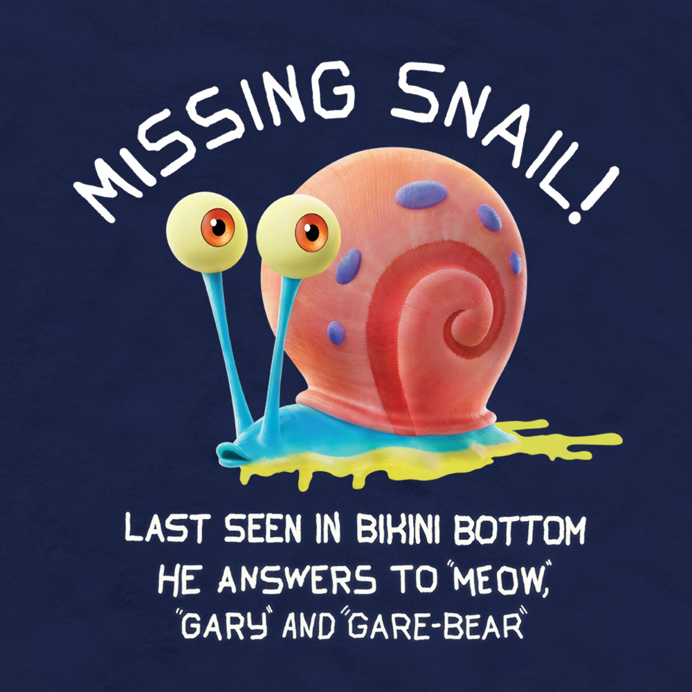 SpongeBob SquarePants Sponge on the Run Missing Snail Poster Adult Short Sleeve T-Shirt