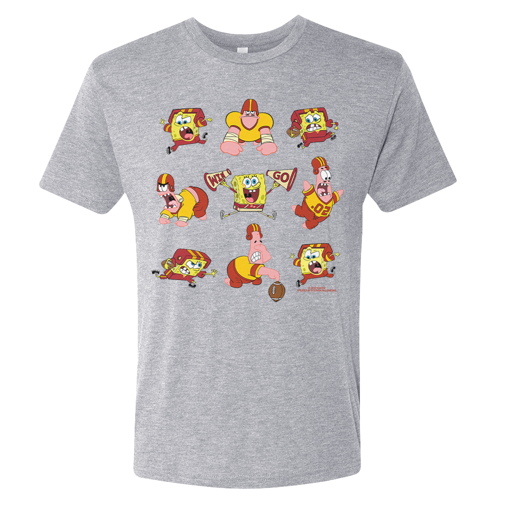 Spongebob Schwammkopf Spongebob und Patrick Football Mash-Up Herren's Tri-Blend T-Shirt