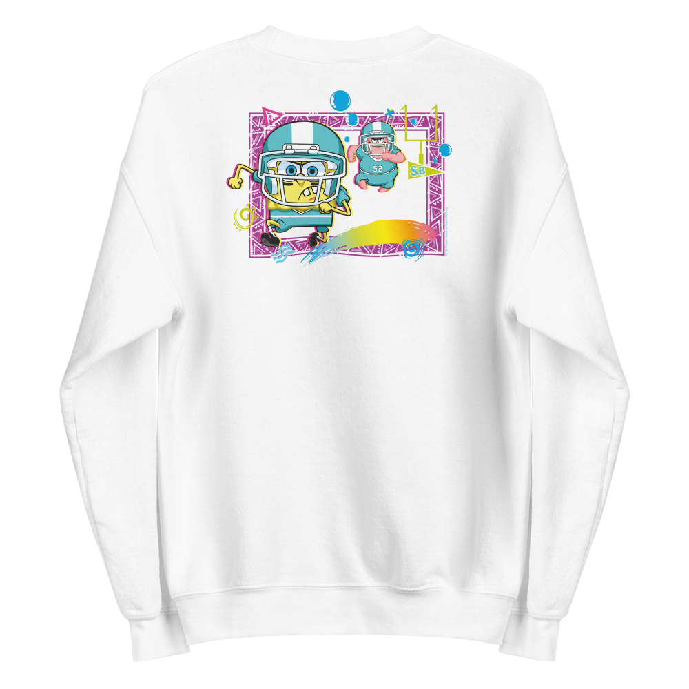 Spongebob Schwammkopf Spongebob und Patrick Touchdown Fleece-Sweatshirt mit Rundhalsausschnitt
