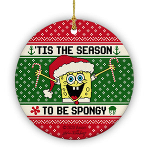 Spongebob Schwammkopf 'Tis the Season Rundes Ornament aus Keramik