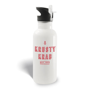 Bob Esponja El Crustáceo Krusty Receta Secreta Botella de agua con pajita y tapón de rosca de 20 oz.