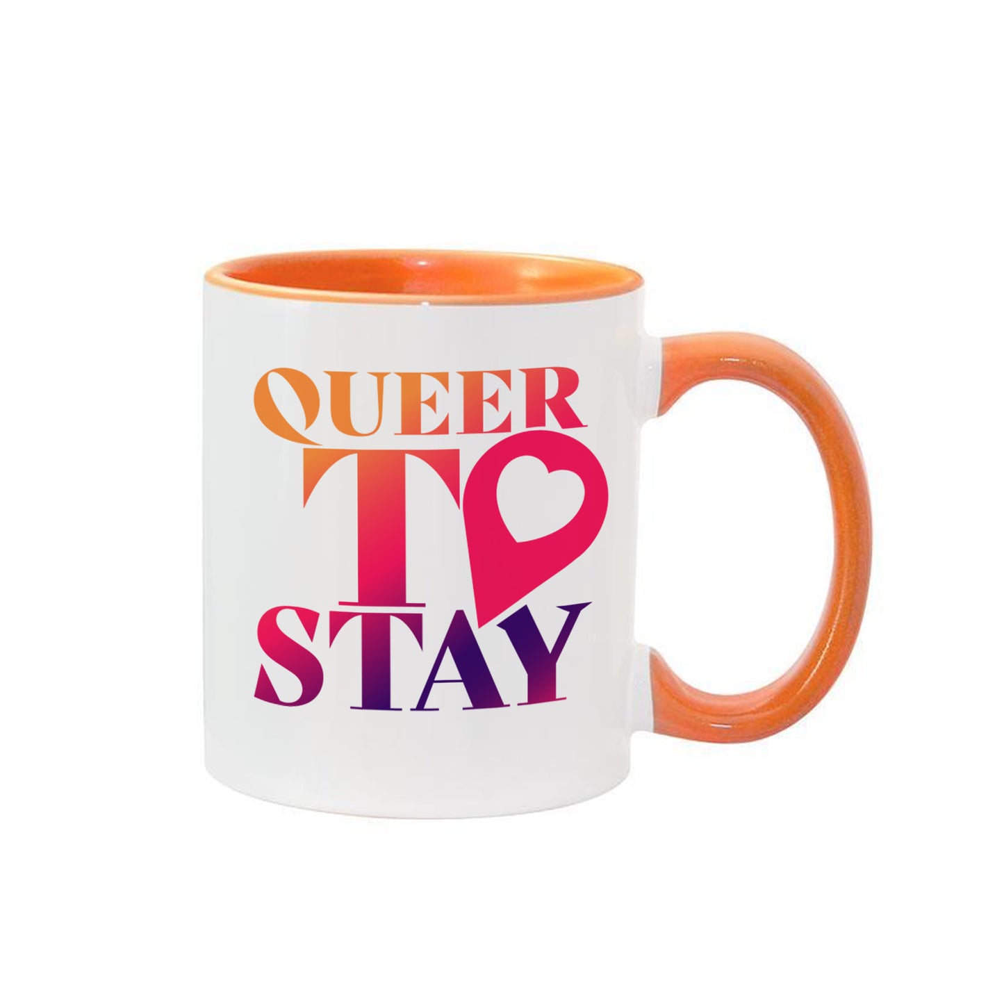 Showtime Queer To Stay Logo Taza bicolor