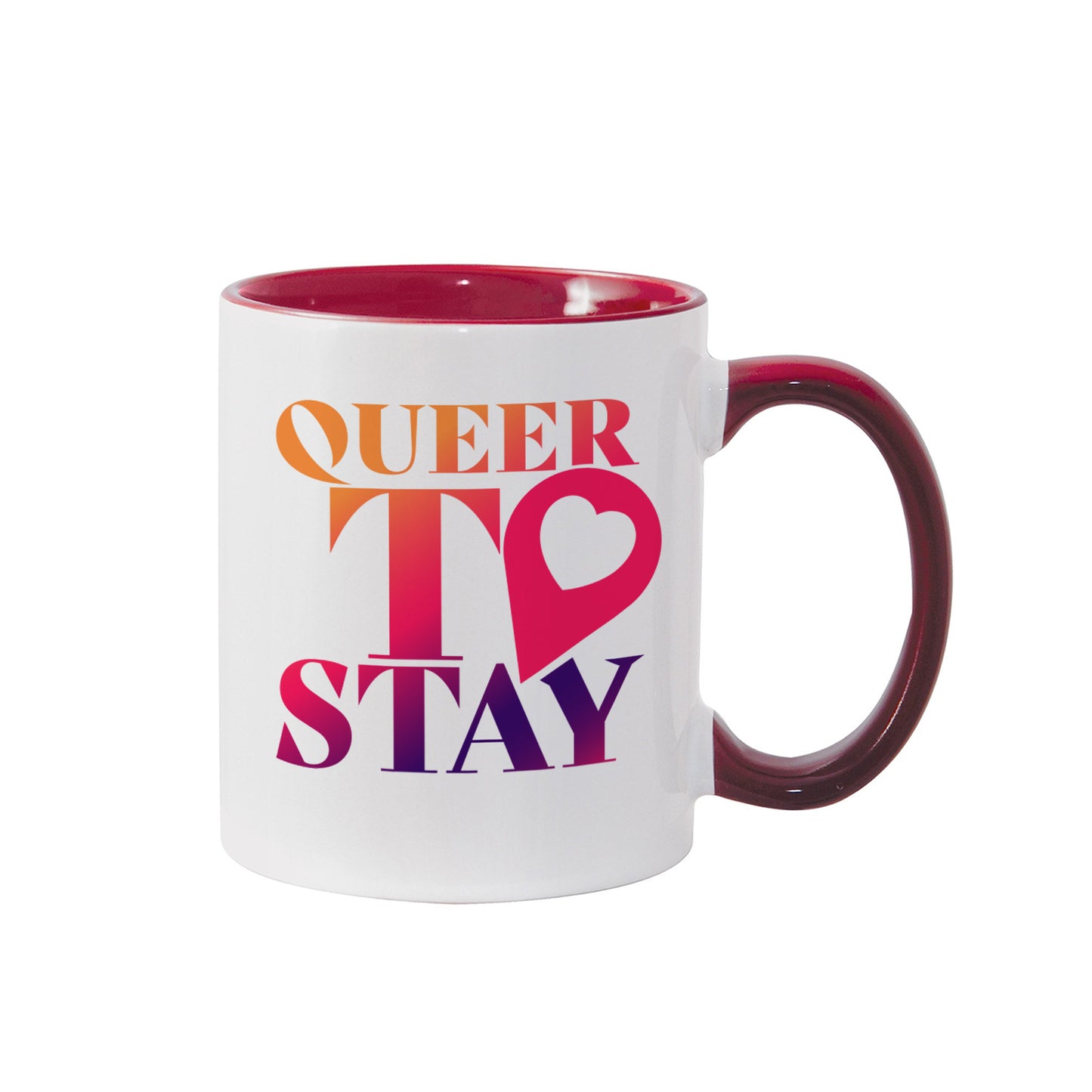 Showtime Queer To Stay Logo Tasse bicolore