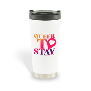 Showtime Queer To Stay Logo Taza de viaje térmica de acero inoxidable de 16 oz