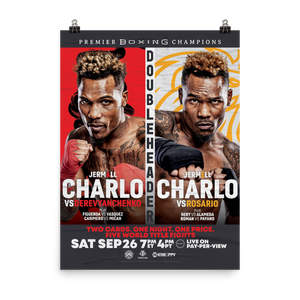 SHO Championship Boxing Charlo Doubleheader Premium Satin Poster