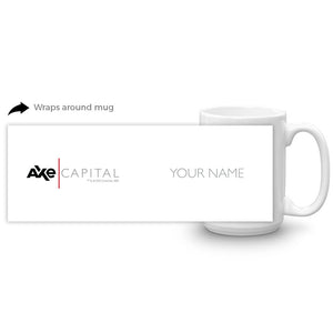Billions Axt Kapital Horizontal Logo Personalisierbar 15 Unzen Weiß Tasse
