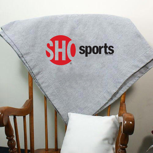 SHOWTIME Sports SHO Sports Red Bug Outline Logo Embroidered Sherpa Blanket
