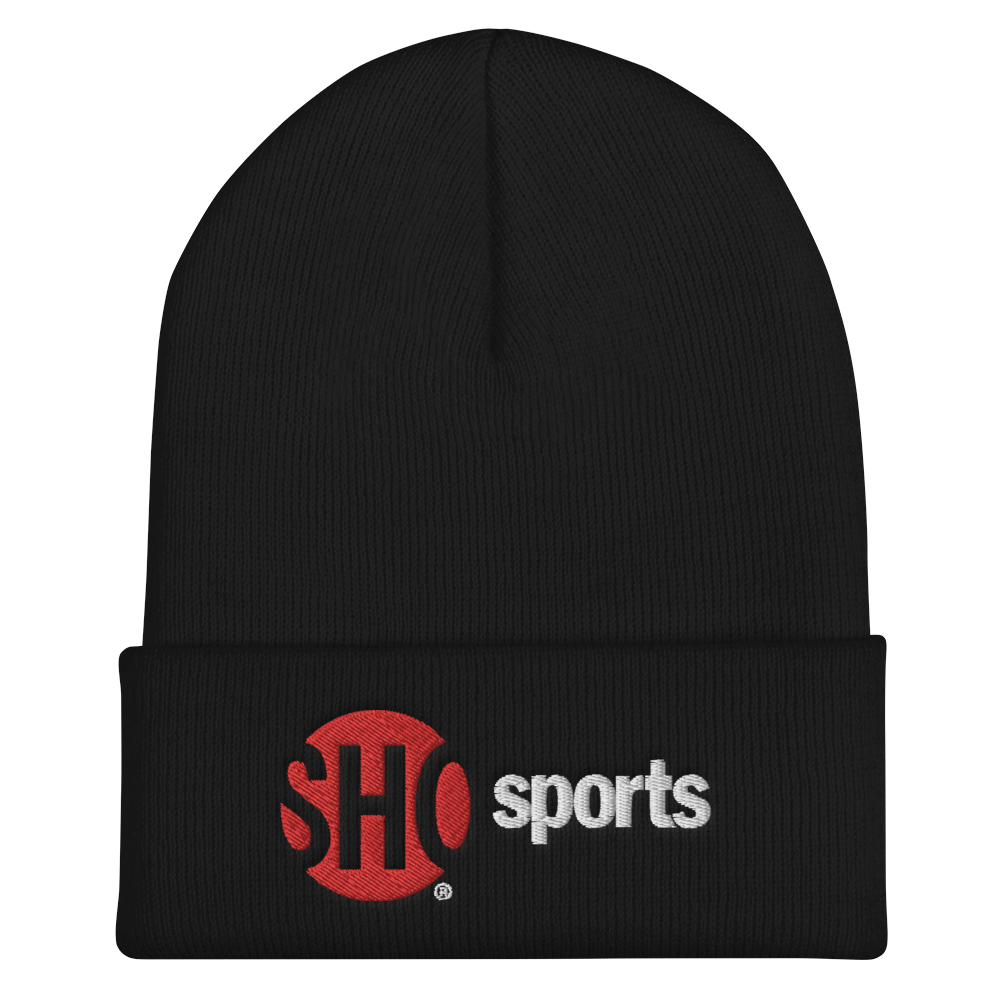 SHOWTIME Sports SHO Sports Red Bug Outline Logo Embroidered Beanie