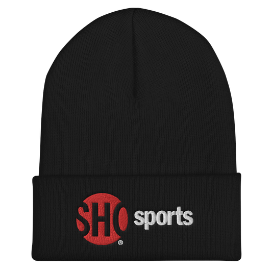 SHOWTIME Sports SHO Sports Red Bug Outline Logo Embroidered Beanie