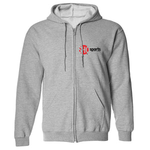 Showtime Sport SHO Sport Red Bug Umriss Logo Fleece-Kapuzen-Sweatshirt mit Reißverschluss