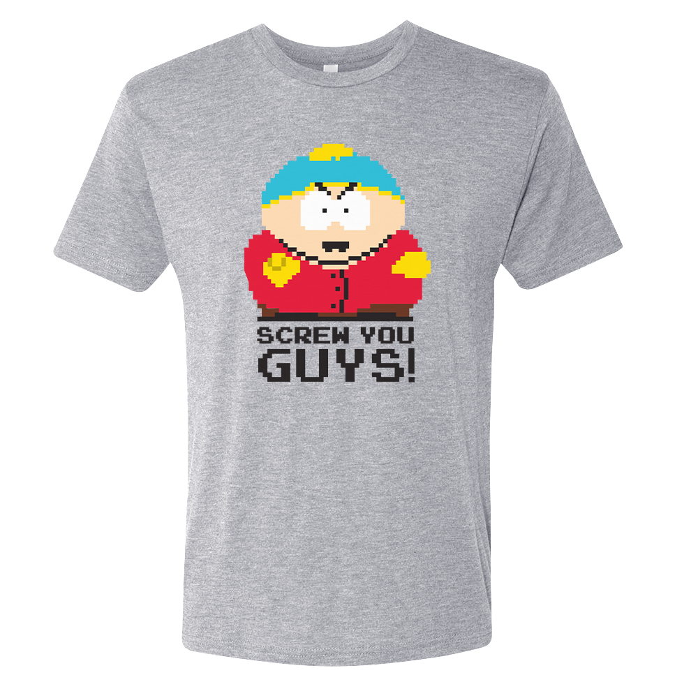South Park 8-Bit Cartman Screw You Guys Men's Tri-Blend T-Shirt