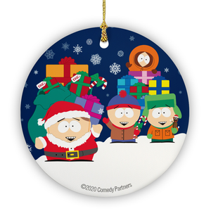 South Park Holiday Presents Round Ceramic Ornament