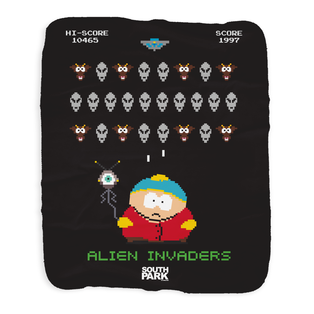 South Park Alien Invaders Grey Sherpa Blanket