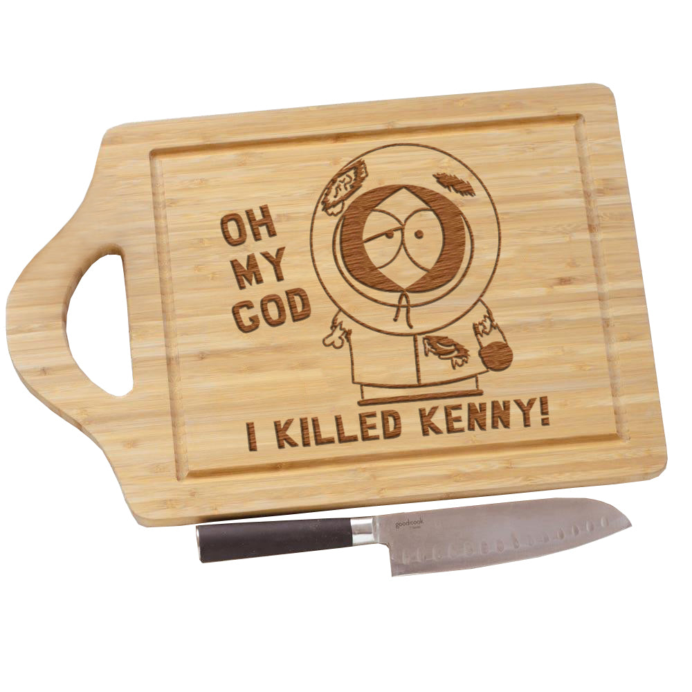 South Park Oh My God I Killed Kenny Planche à découper gravée au laser