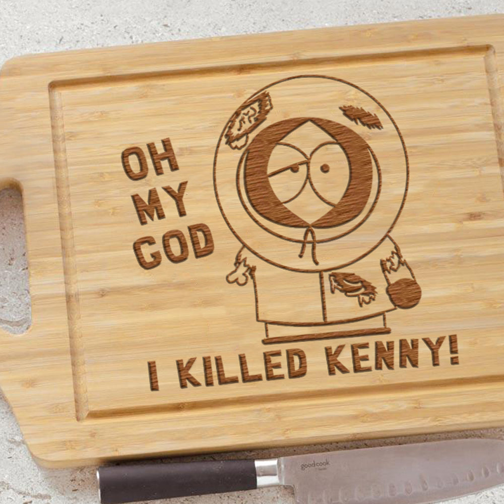 South Park Oh My God I Killed Kenny Planche à découper gravée au laser