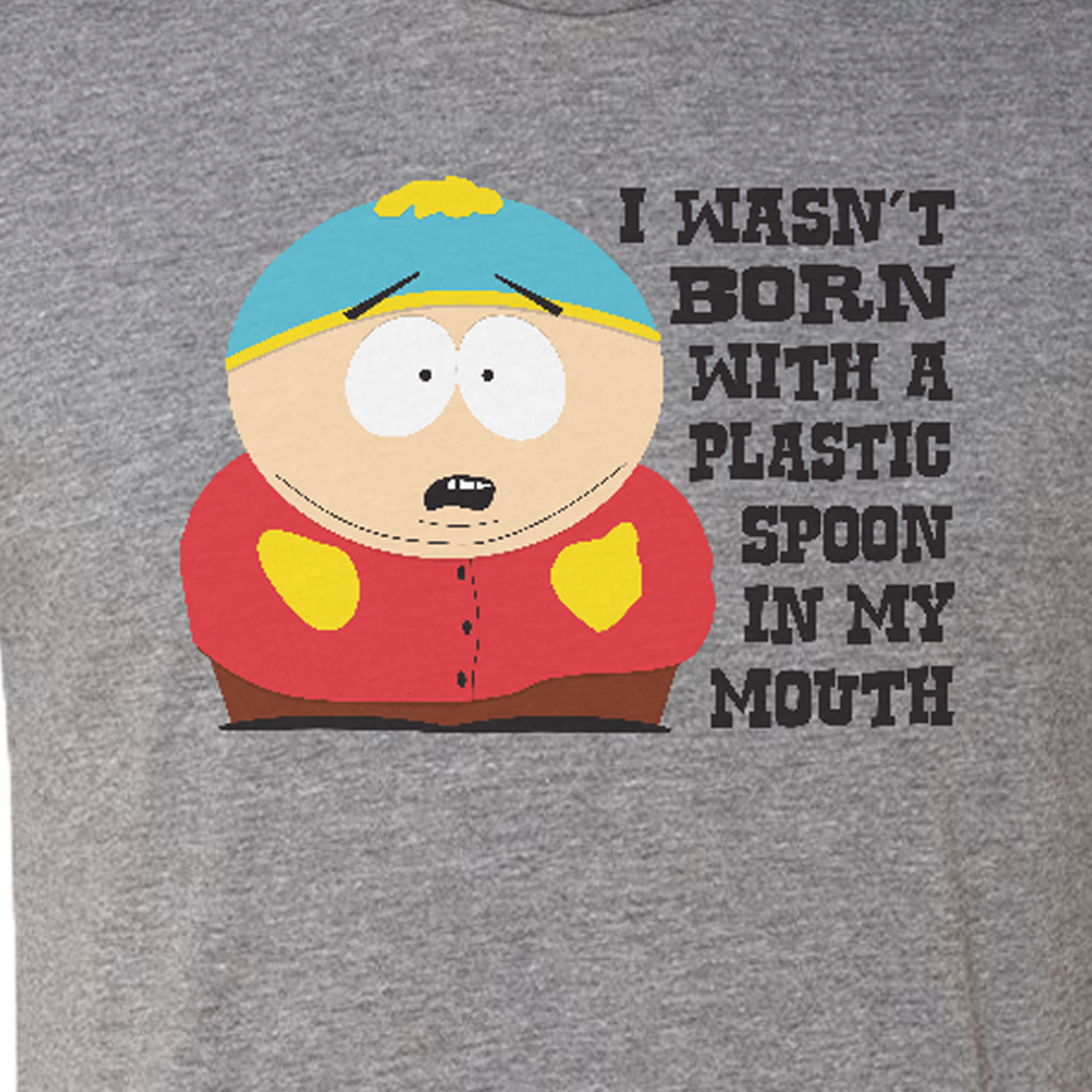 South Park Cartman Born with a Plastic Spoon Men's Tri-Blend T-Shirt