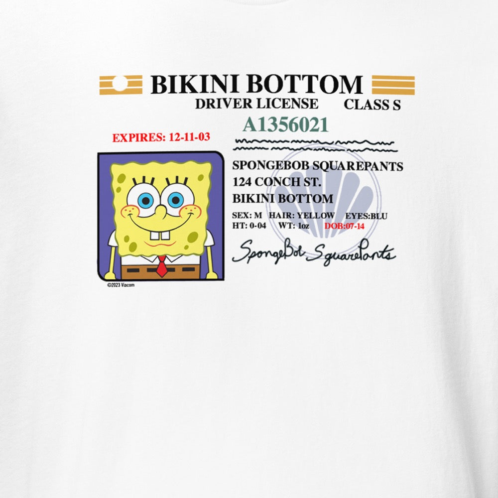 Camiseta del carnet de conducir de Bob Esponja