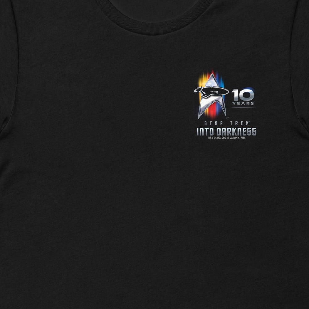 Star Trek XII: Into Darkness 10ème Anniversaire - Poitrine gauche Adulte T-Shirt à manches courtes