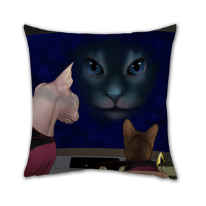 Star Trek: The Next Generation Almohada Holograma Gato - 16" x 16