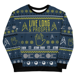 Star Trek Langes Leben und Wohlstand Feiertag Sweatshirt mit Rundhalsausschnitt
