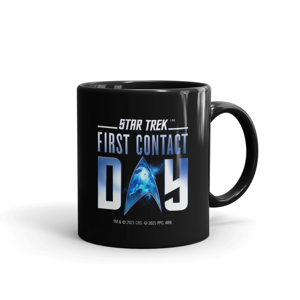Star Trek: First Contact Day Nebula Logo Black Mug