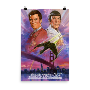 Star Trek IV: The Voyage Home Poster Kirk & Spock Premium Satin