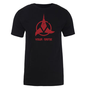 Star Trek Klingonenrot Logo Personalisierbar Erwachsene Kurzärmeliges T-Shirt