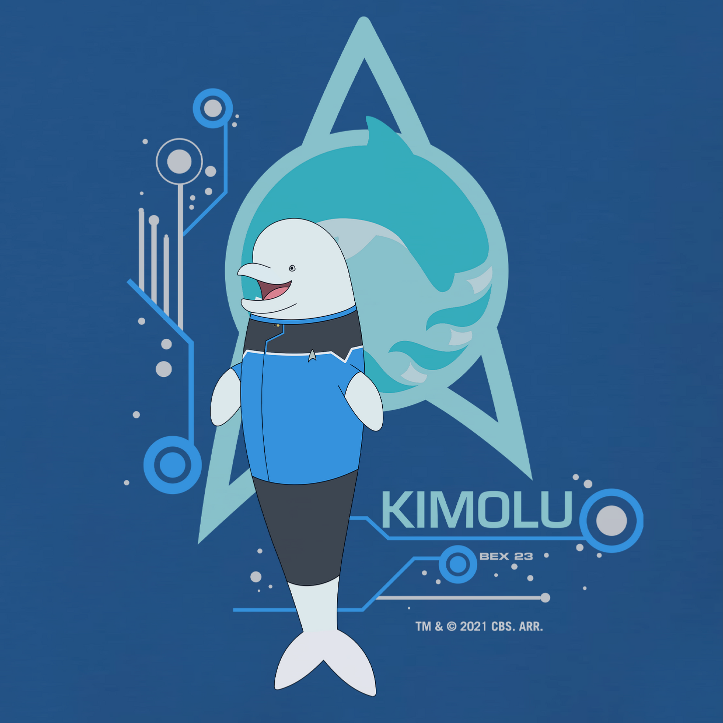 Star Trek: Lower Decks Kimolu Cetacean Ops Delta Logo Adult Short Sleeve T-Shirt