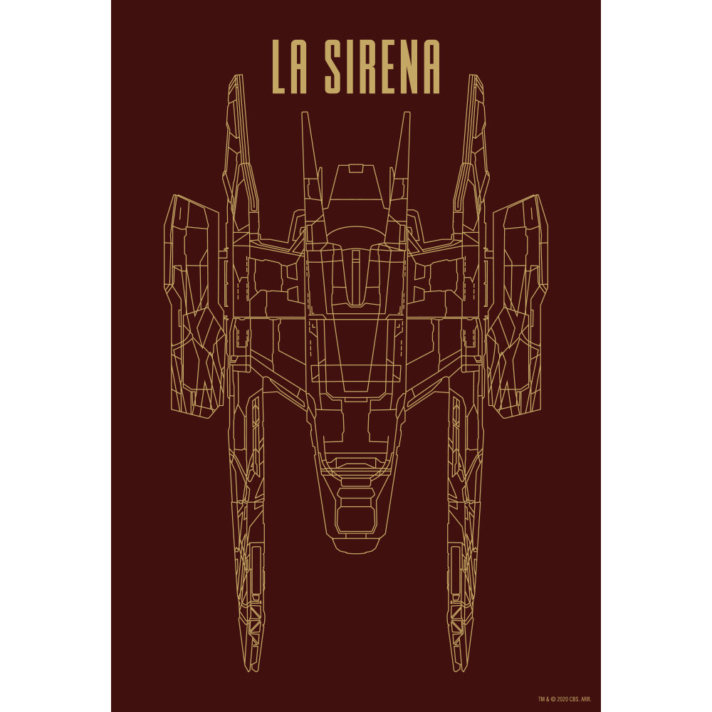 Star Trek: Picard La Sirena Plateau acrylique schématique