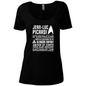 Star Trek: Picard Tribute - T-shirt à encolure dégagée et décontractée pour femmes