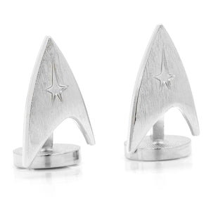 Star Trek Escudo Delta Plata Cufflinks