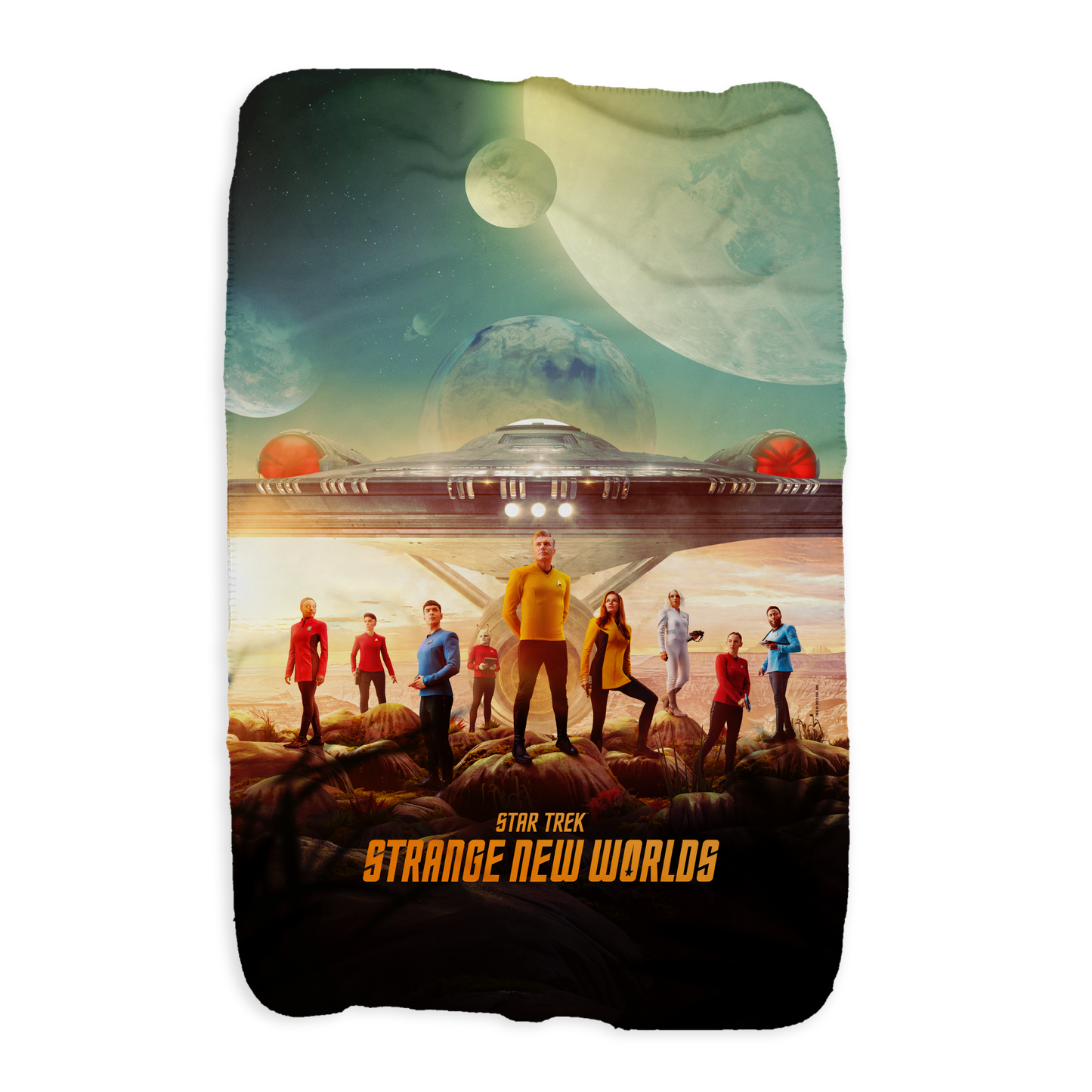 Star Trek: Strange New Worlds Landing Party Key Art Sherpa Blanket