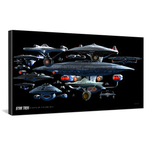 Star Trek Schiffe der Linie Sternenflotte Collage Traditionelle Leinwand