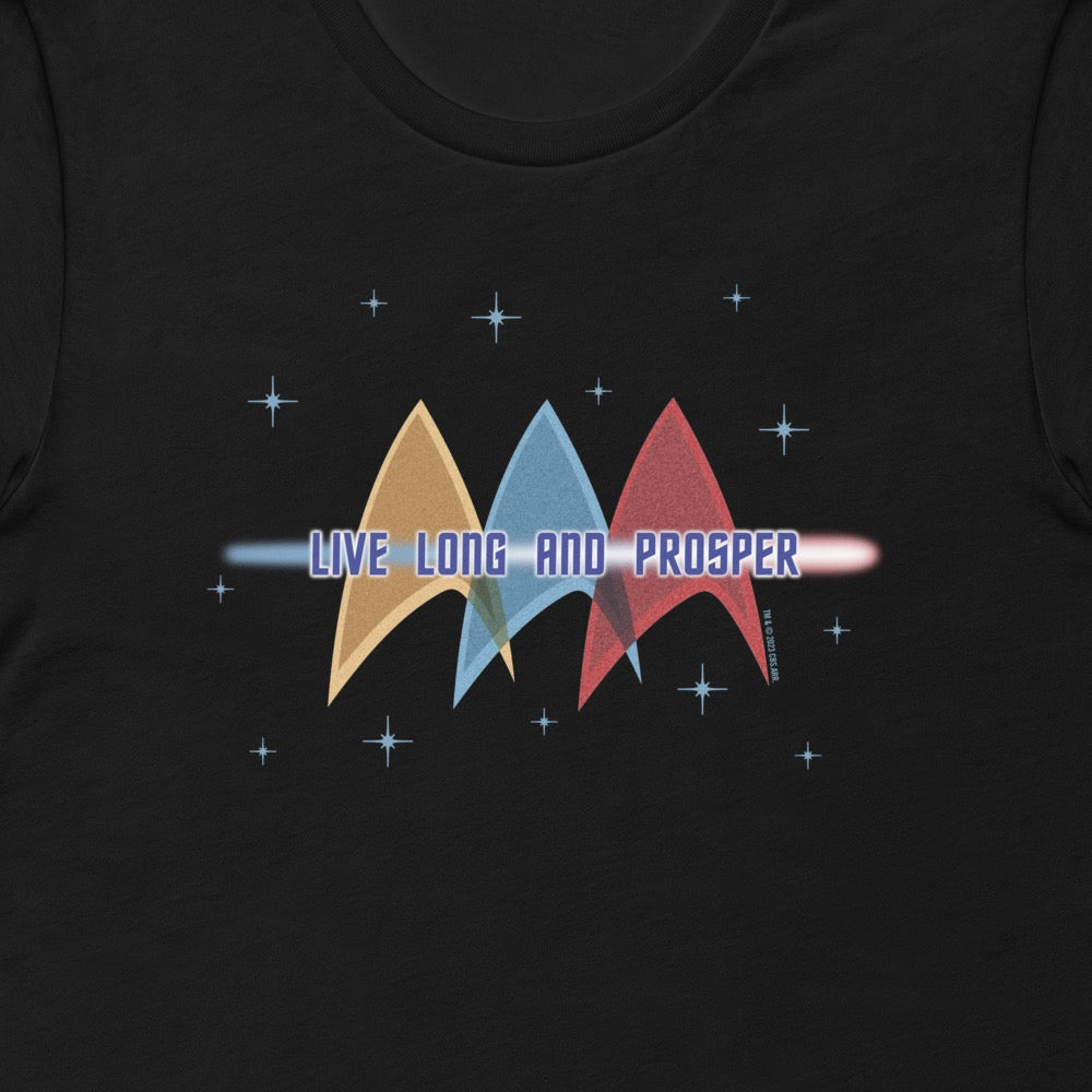 Star Trek: The Original Series Larga vida y prosperidad Deltas Adultos Camiseta de manga corta
