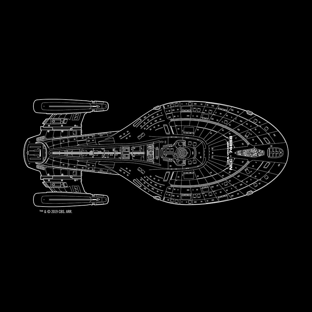 Star Trek: Voyager Schematische Darstellung Erwachsene Kurzärmeliges T-Shirt